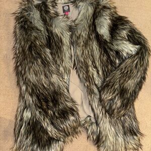 Vince Camuto Sepia Faux Fur Coat Like Zara M